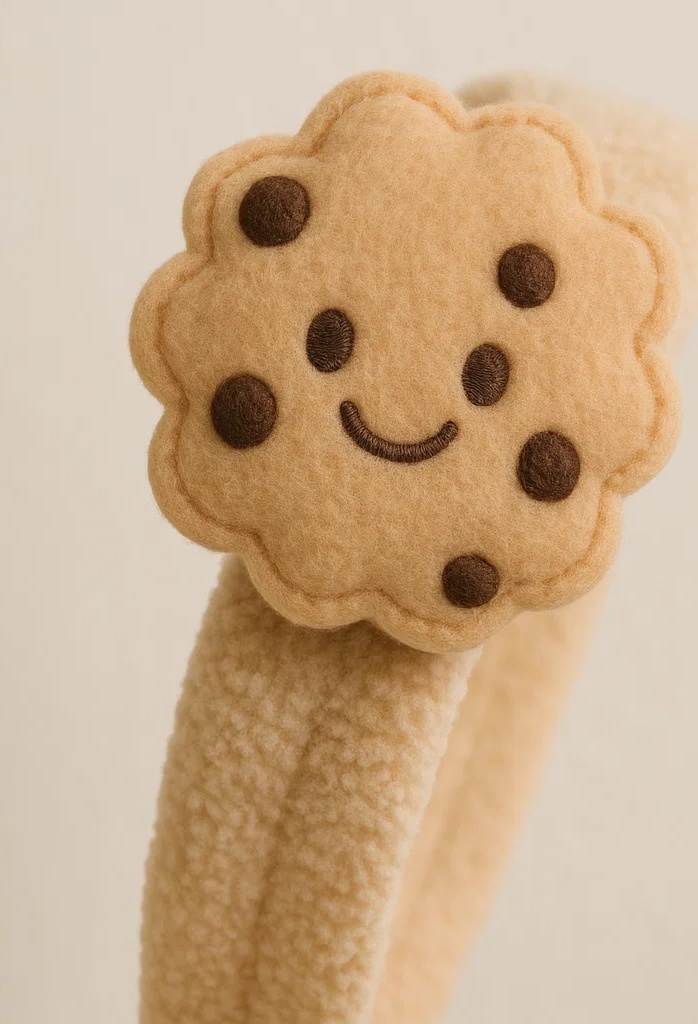 Smiling Cookie Plush Baby Headband – Sweet Treat Design